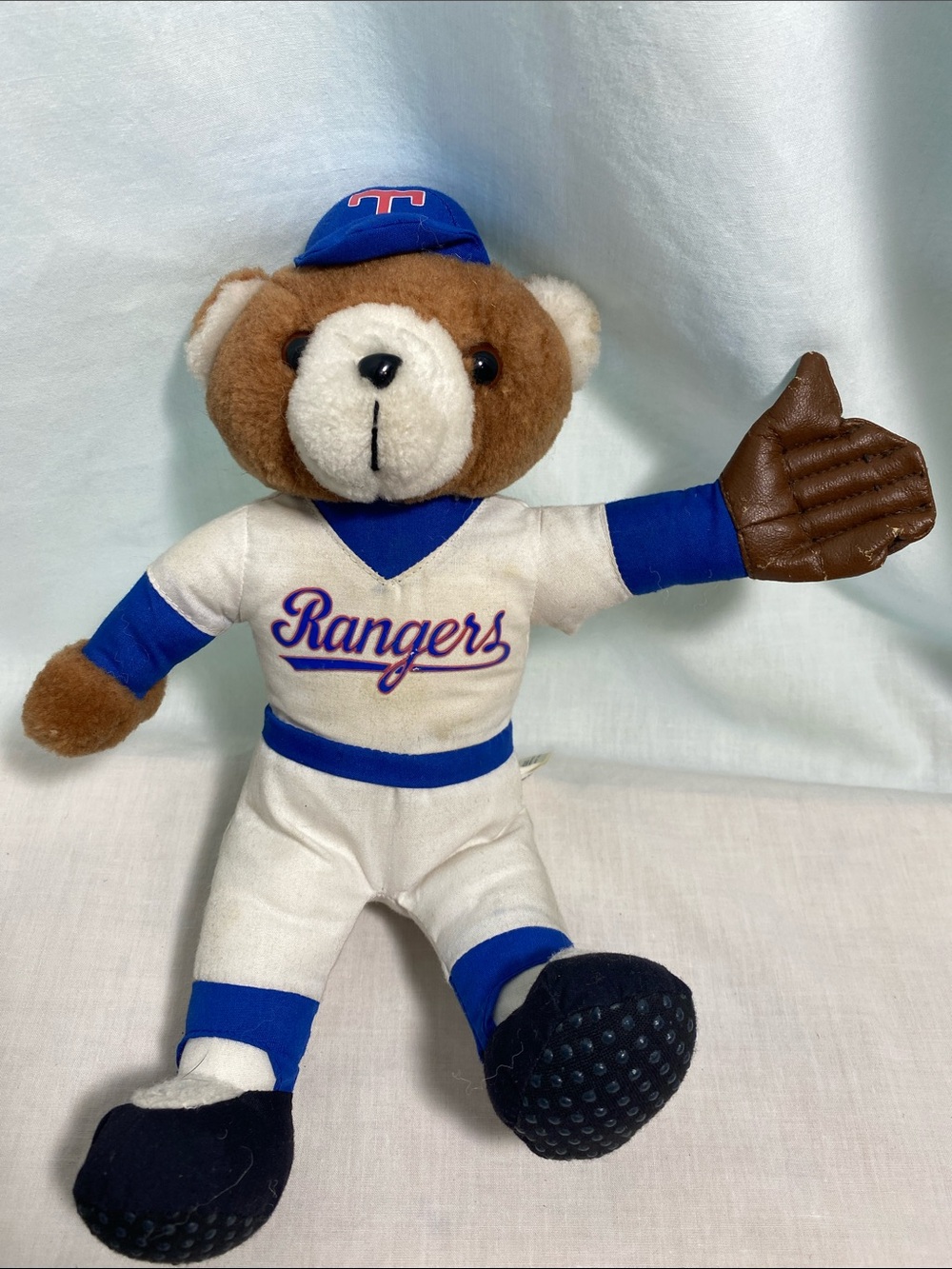 Vintage 1980s Texas Rangers Teddy Bear Plush MLB Play By Play 10”